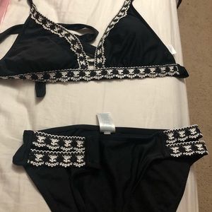 Black and White Crochet Bikini